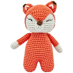 Handgestrickter Fuchs gehäkelt aus Baumwolle Spielzeug 15 cm