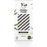 The Cheeky Panda Bambus Strohhalme Papier Mit Schwarzen Streifen | 250 x Cocktail Strohhalme | Stark und Langlebig