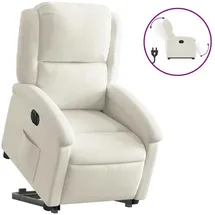 vidaXL Relaxsessel mit Aufstehhilfe Elektrisch 55,3 x 73,4 x 0 cm Creme Samt