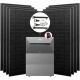Anker Balkonkraftwerk Solix 3560W Photovoltaikanlage Komplettset mit Solarbank E2700 3 Pro, 3560 W, (Set, 8 *445W Solarmodule+ Anker solarbank 3 Pro / Montageset/BP2700), mit Smart Meter, integriertem Wechselrichter, Wifi, Bluetooth, IP65 schwarz
