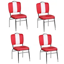 FineBuy Esszimmerstuhl Kunstleder rot