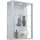 Vitrine FIF MÖBEL "OPTIMA" Schränke Gr. B/H/T: 56cm x 82cm x 25,2cm, silberfarben (silber) HängevitrineGlasvitrine 2x Glastür,perfekt für Sammler,Sammlervitrine