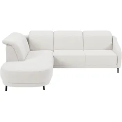 Ecksofa SIT & MORE "Blues L-Form", weiß, B:258cm H:93cm T:249cm, 100% Polyester, Sofas, wahlweise mit Klapptisch und USB