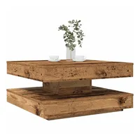 VidaXL Couchtisch 360-Grad Drehbar Altholz-Optik 70x70x34,5 cm