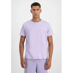 T-Shirt ALPHA INDUSTRIES "Alpha Industries Men - T-Shirts Unisex EMB T-Shirt", Herren, Gr. 2XS, lila (pale violet), Obermaterial: 100% Baumwolle, Kurzarm, Shirts