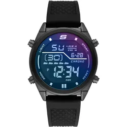 Chronograph SKECHERS "KENTWOOD", schwarz, Armbanduhren, Herren, Quarzuhr, Armbanduhr, Herrenuhr, Silikonarmband, digital, Wochentag