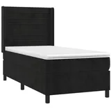 vidaXL Boxspringbett mit Matratze & LED Schwarz 80x200 cm Samt