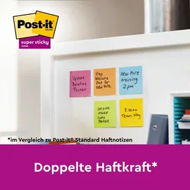 Post-it Post-it® Super Sticky Boost Haftnotizen extrastark farbsortiert, 5 Blöcke