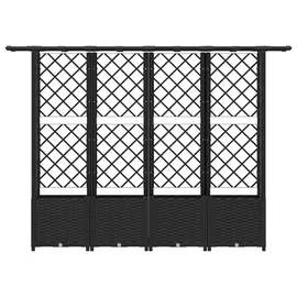 vidaXL Hochbeet mit Rankgitter und Dach 203 x 40 x 138 cm Schwarz