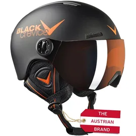 Black Crevice Kinder Visierhelm Leogang, schwarz matt/orange, 48-52 cm...