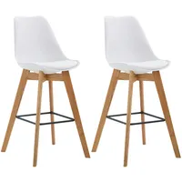 CLP 2er Set Barhocker Metz Kunststoff natura/weiß