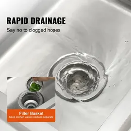 Vevor Edelstahl-Waschbecken, Freistehendes Waschbecken, inkl. Wasserhahn und Beinen, 41 x 33 x 22 cm Kommerzielle Einzelwaschbecken für Garage, Re...