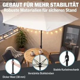 Kingsleeve Sonnenschirm 270 x 135 cm creme