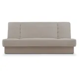 e-meubles Sofa Mit Schlaffunktion Und Bettkasten Klappsofa Schlafsofa Clic-clack Couch Für Wohnzimmer Federkern Sofagarnitur Polstersofa Cordstoff - Cyprus New - Beige (poso 02 + Paros 02)