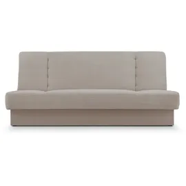 e-meubles Sofa Mit Schlaffunktion Und Bettkasten Klappsofa Schlafsofa Clic-clack Couch Für Wohnzimmer Federkern Sofagarnitur Polstersofa Cordstoff - Cyprus New - Beige (poso 02 + Paros 02)