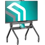 ONKRON TV Ständer für 60-120 Zoll TVs bis 120 kg, professioneller TV Standfuss höhenverstellbar max VESA 1000x600 Standfuß Fernseher Wagen/Fernsehständer mit Rollen Schwarz TS2080-B