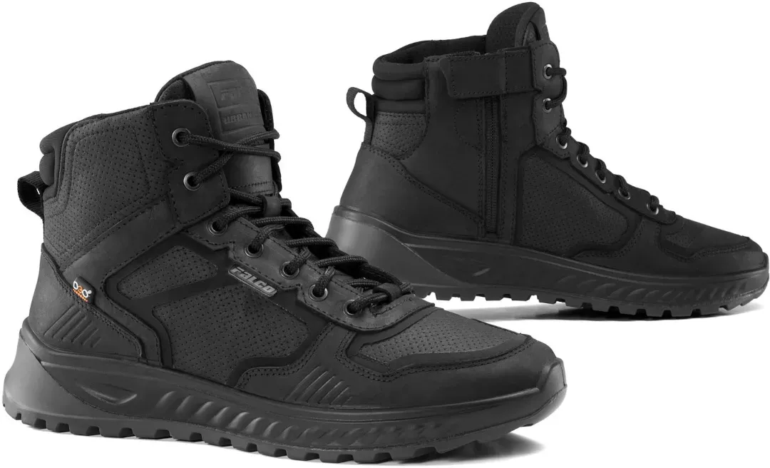 Falco Ace Perforierte Motorradschuhe, schwarz, Größe 45 für Männer