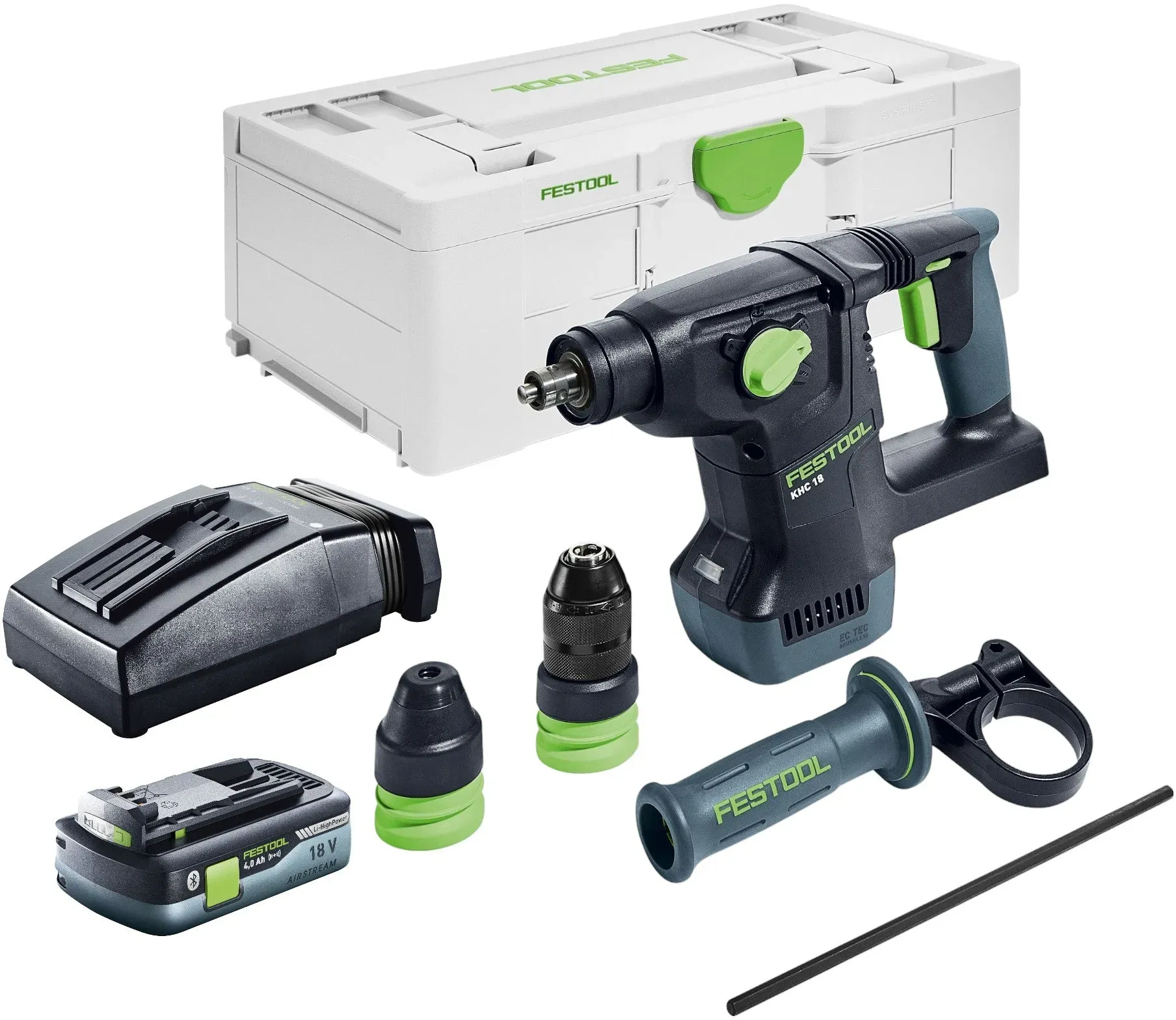 Festool KHC 18 EB-Basic Akku Kombihammer 18 V 2,6 J SDS-Plus Brushless + 1x Akku 4,0 Ah + Ladegerät + Systainer