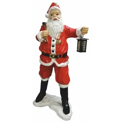 Casa Padrino Weihnachtsmann Deko Skulptur mit Laterne H. 118 cm - Weihnachts Dekoration