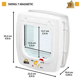 Ferplast 4-Wege Magnetische Katzenklappe Swing 7 SET Weiß 72104011