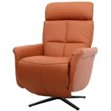 Mendler Relaxsessel HWC-L10, Design Fernsehsessel TV-Sessel Liegesessel, Liegefunktion drehbar, Voll-Leder ~ terracotta-braun