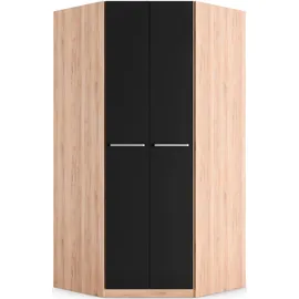 Priess Eckkleiderschrank PRIESS "Barcelona Kleiderschrank Ecklösung Raumwunder", braun (eichefarben artisan, schwarz), B:95cm H:193cm T:95cm, Holzwerkstoff, Schränke, Eckkleiderschrank, in 2 Tiefen Schrank Eckschrank Garderobe