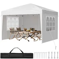 Vevor Pavillon Faltpavillon Partyzelt Gartenzelt Festzelt 2,95x2,95x2,63m Weiß