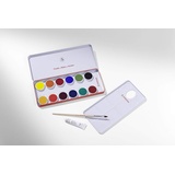 YOOVEE Stockmar Deckfarben - 12 Farben + Deckweiß Pinsel Mischpalette