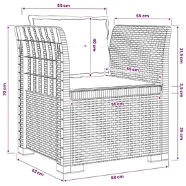 vidaXL 1-Sitzer Sessel 1 x 1 x 1 cm hellgrau