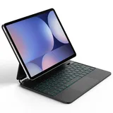 Bettdow für Samsung Galaxy Tab S10+/S9 FE+/S9+ 12.4" Tastatur Hülle, Schwebendes Magnetisches Design mit Trackpad, QWERTZ-Layout Tastatur für Tab S7+/S7 FE/S8+/S9+/S9 FE Plus/S10+ 12.4 Zoll, Schwarz