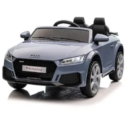 ES-Toys Kinder Elektroauto Audi TTRS, EVA-Reifen, Sicherheitsgurt, Fernbedienung graublau