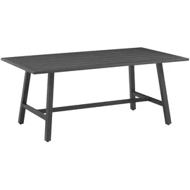 Konifera Garten-Essgruppe KONIFERA "Edessa, TOPSELLER", braun (dunkelgrau, braun, anthrazit,), Aluminium, Sitzmöbel-Sets, Tischplatte aus Alu-Lamellen,Armlehne mit Seilgeflecht&Noonwood-Latten