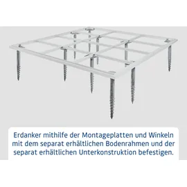 Hörmann Schraubfundament für Gerätehaus Euroline 6 x 6 x 66 cm Silber