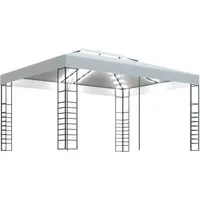 VidaXL Pavillon mit LED-Lichterkette 4x3x2,7 m Weiß