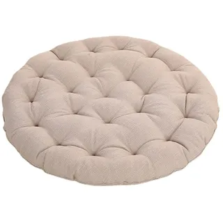 Große Bodenkissen,Runde Leinen Futonkissen Japanischen Stil Getuftete Bodenkissen Meditationskissen Sitzen auf dem Boden Fensterkissen für Yoga Sofa Balkon (75x75x10cm,Beige)