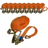 Baumarktplus 10x Profi Ratschen Spanngurt Spanngurte Zurrgurt 2-tlg 6m 2t 2to 2000kg TÜV/GS ORANGE