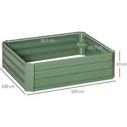 Outsunny - Hochbeet - 100L x 100B x 30H cm - grün