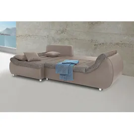 INOSIGN Ecksofa »Imola, bequem, aktuelle Steppung im Sitz, L-Form, Breite 270cm« wahlweise mit Bettfunktion, braun
