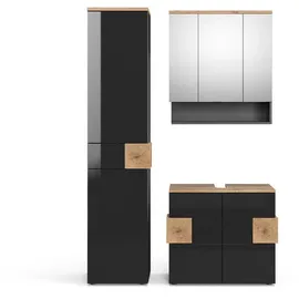 Vicco Badmöbel-Set anthrazit matt/anthrazit hochglänzend