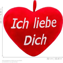 Brubaker Plüschkissen Herzform 32 x 32 cm Rot
