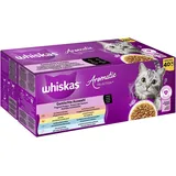 Whiskas Aromatic Selection Multipack Katzennassfutter 1+, 40x85g - 4 Geschmacksrichtungen: Schwein, Huhn, Lachs, Meeresfisch in Sauce