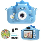 HiMont Kinderkamera, HiMont Digitalkamera Kinder mit 32GB TF-Karte & 2.0”-Bildschirm, 1080P Kinder Kamera & Selfie-Videokamera, Geschenke für Geburtstag Weihnachten, Spielzeug für 3-12 Mädchen Jungen (Blau)