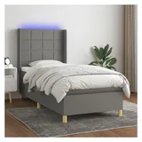 vidaXL Boxspringbett 100 x 200 cm Dunkelgrau