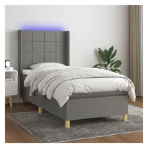 vidaXL Boxspringbett 100 x 200 cm Dunkelgrau