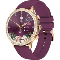 Damen-Smartwatch für Frauen, Anrufe tätigen/beantworten Fitnessuhr mit Herzfrequenz, Schlaf, Blutsauerstoff, Blutdruckmessgerät, Aktivitätstracker - Violett