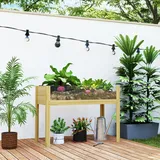 Outsunny Hochbeet 110 x 50 x 80 cm Naturholz