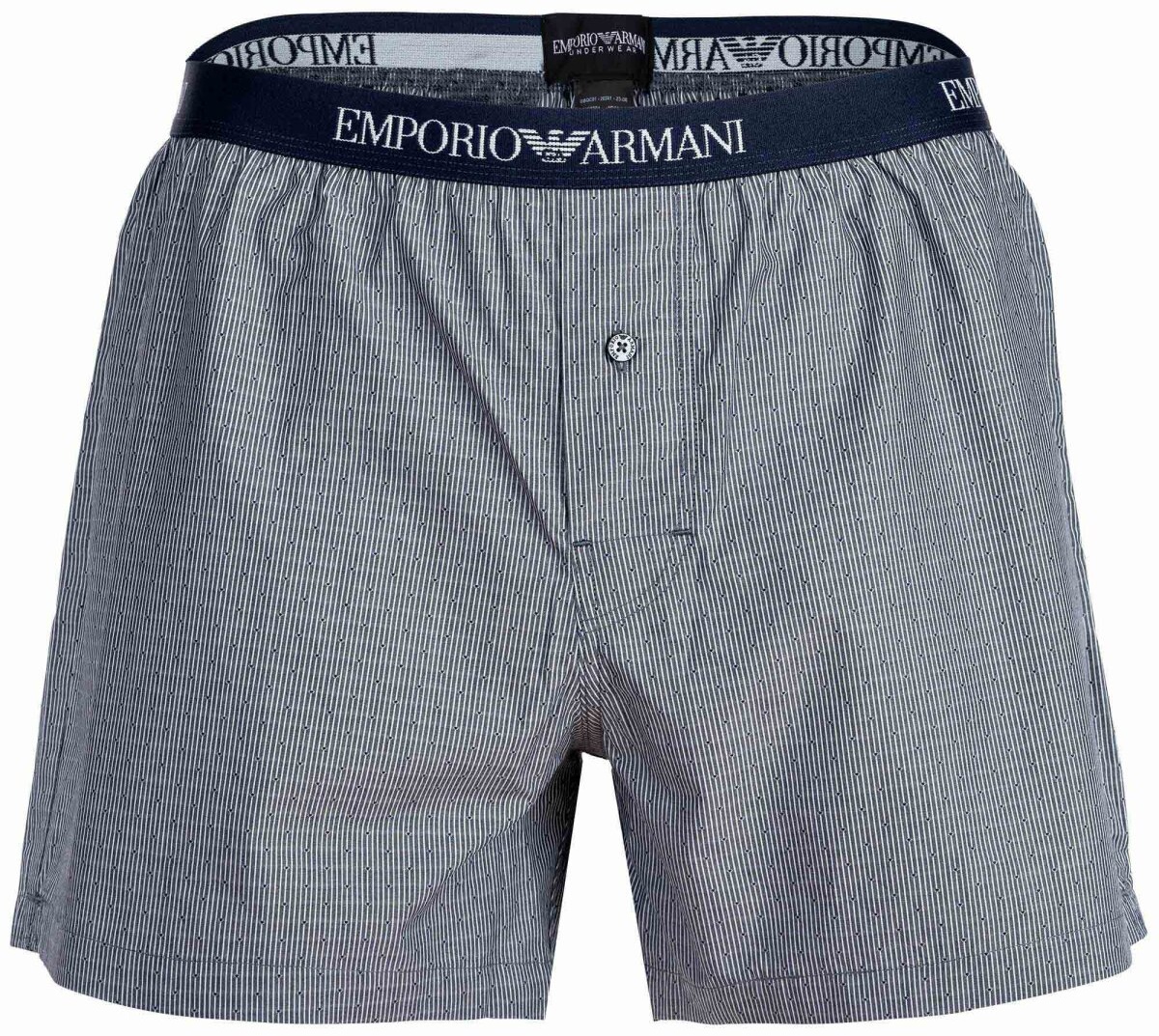 EMPORIO ARMANI Herren Web-Boxershorts - Yarn Dyed Woven, Pyjama Shorts, gemustert Marine XL
