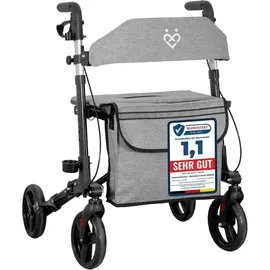 foreversenior Rollator 3-fach faltbar mit Sitz schwarz