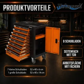 Trutzholm Werkstattwagen Stahl 252 tlg. Orange schwarz bestückt