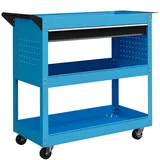 Werkzeugkoffer Werkzeugtrolley Werkzeugbox, 3 Ebenen, 4 Rollen, 82 Cm X 35 Cm X 76 Cm, Blau